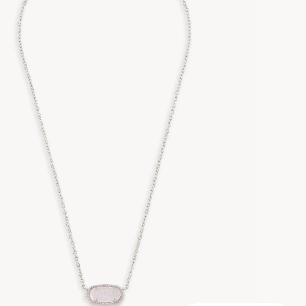 Elisa Silver Pendant Necklace in Iridescent Drusy